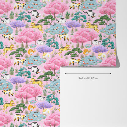 Neko Garden Blossom Pink Wallpaper