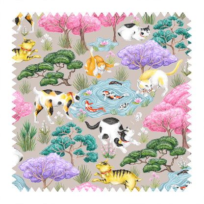 Neko Garden in Stone Fabric