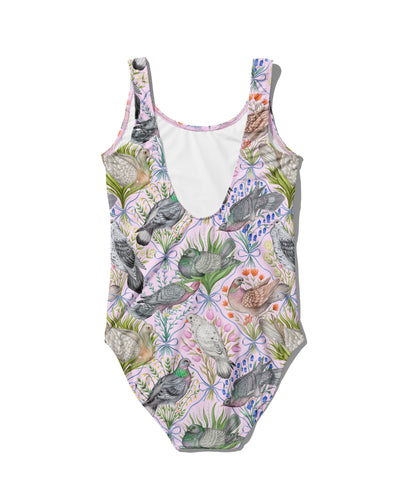 Limited Edition Swimsuits - UV resistant - Handmade in London - Pigeon Pals Pattern