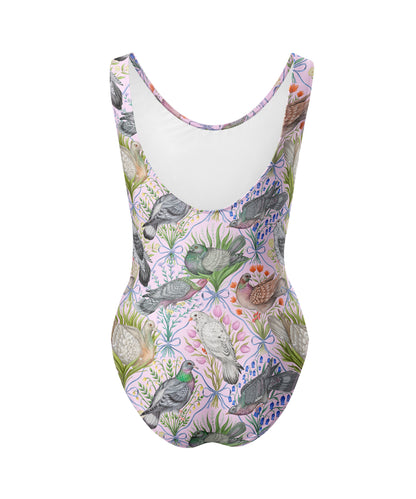 Limited Edition Swimsuits - UV resistant - Handmade in London - Pigeon Pals Pattern