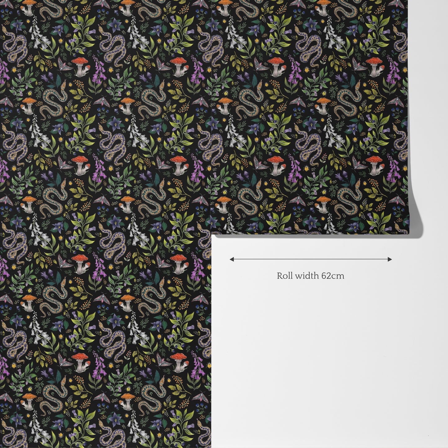 Poisonous Pattern Midnight Black Wallpaper