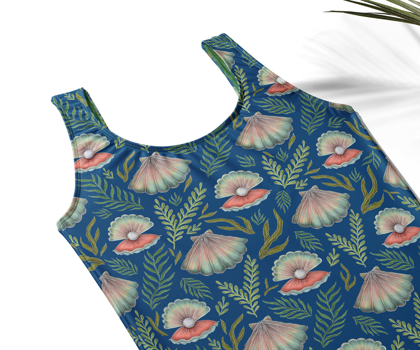Limited Edition Swimsuits - UV resistant - Handmade in London - Pearl's Dream (The Shell Pattern) Deep Blue