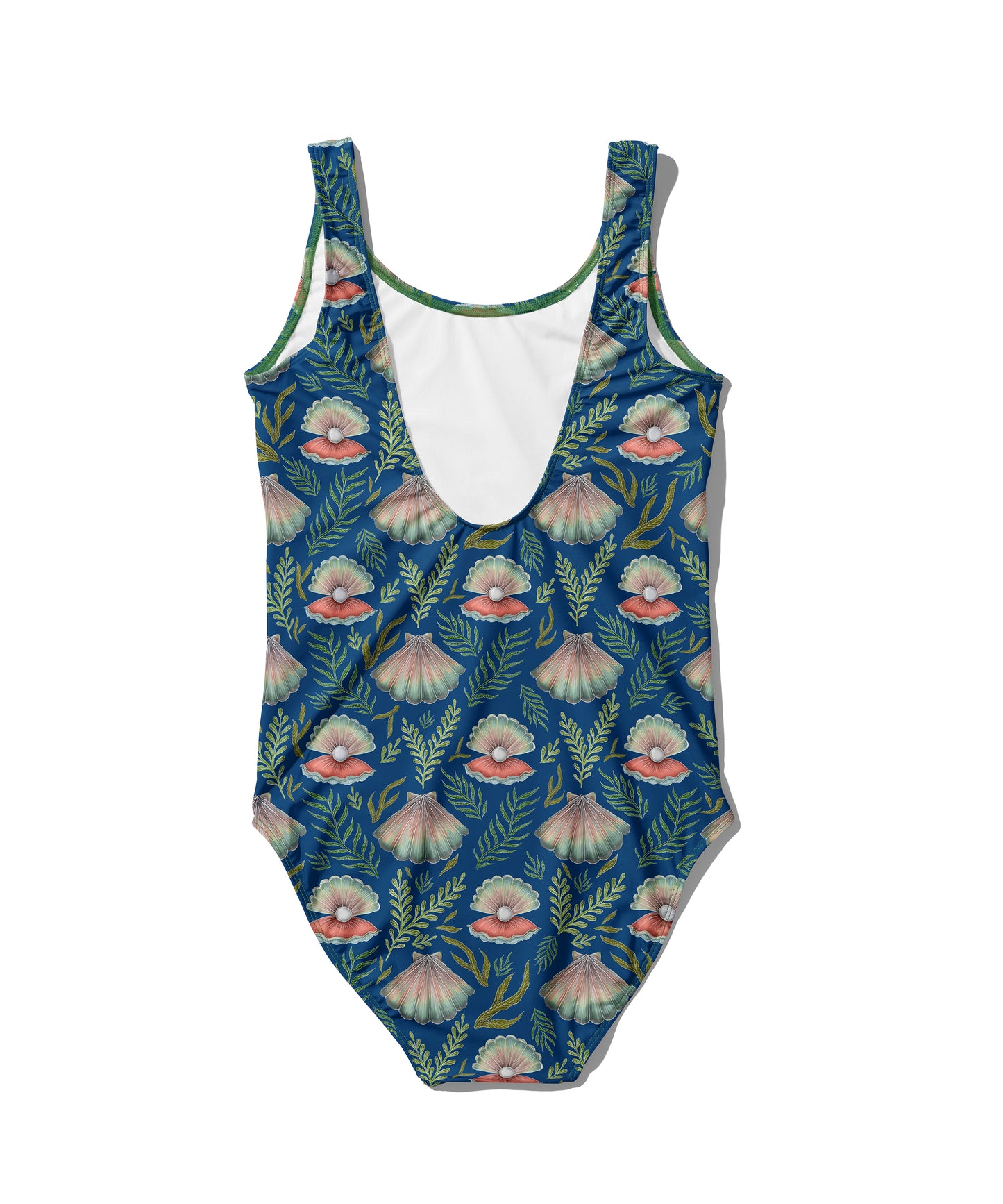 Limited Edition Swimsuits - UV resistant - Handmade in London - Pearl's Dream (The Shell Pattern) Deep Blue
