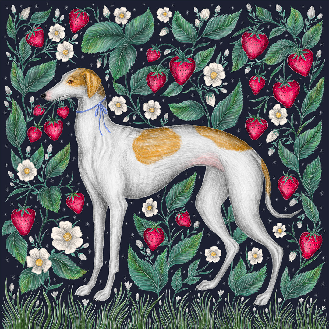 Strawberry Thief Hound Fine Art Print