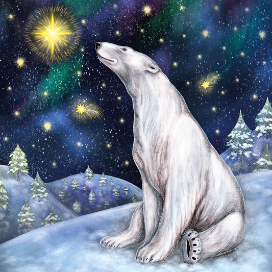 Svalbard Star Polar Bear Christmas Cards - 5 Cards