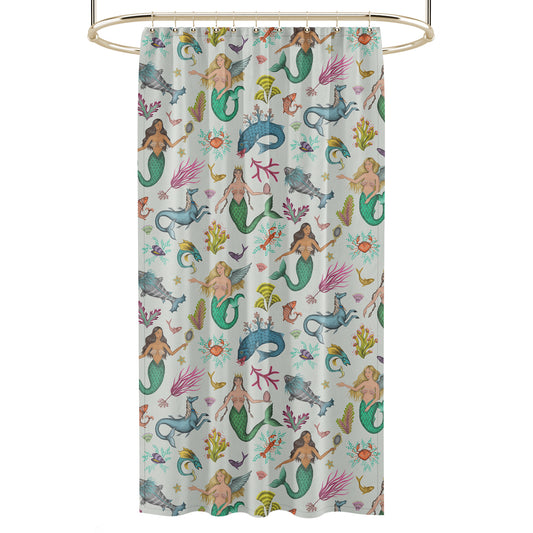 Syreni in Sea Green Luxury Shower Curtain - 3 Sizes Available