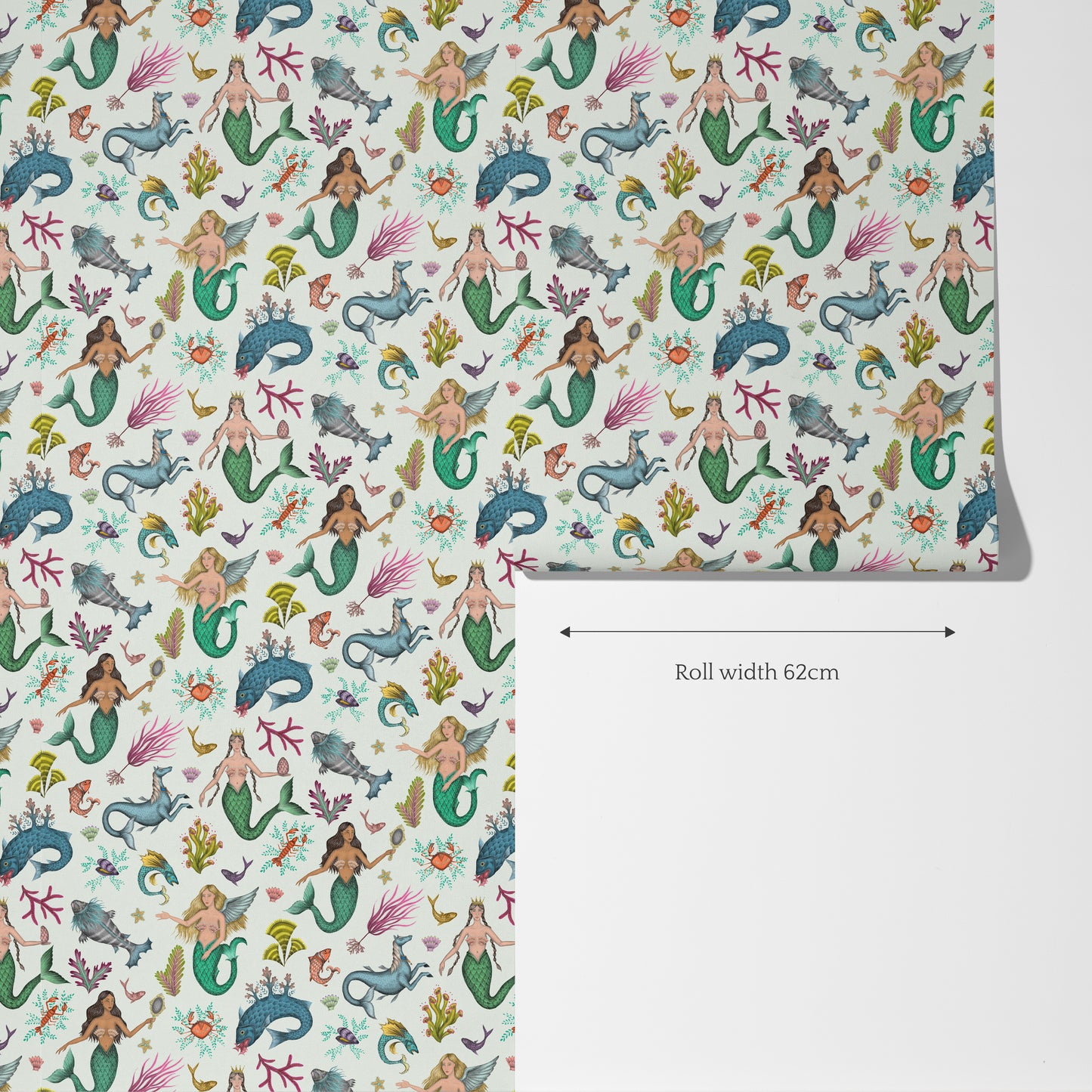 Syreni in Sea Green Wallpaper