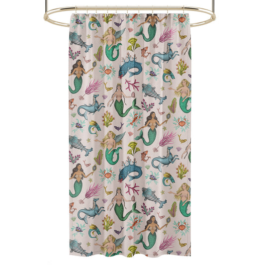 Syreni in Shell Pink Luxury Shower Curtain - 3 Sizes Available