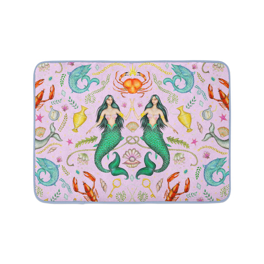 Triton's Treasures in Shell Pink Luxury Handmade Bath Mat