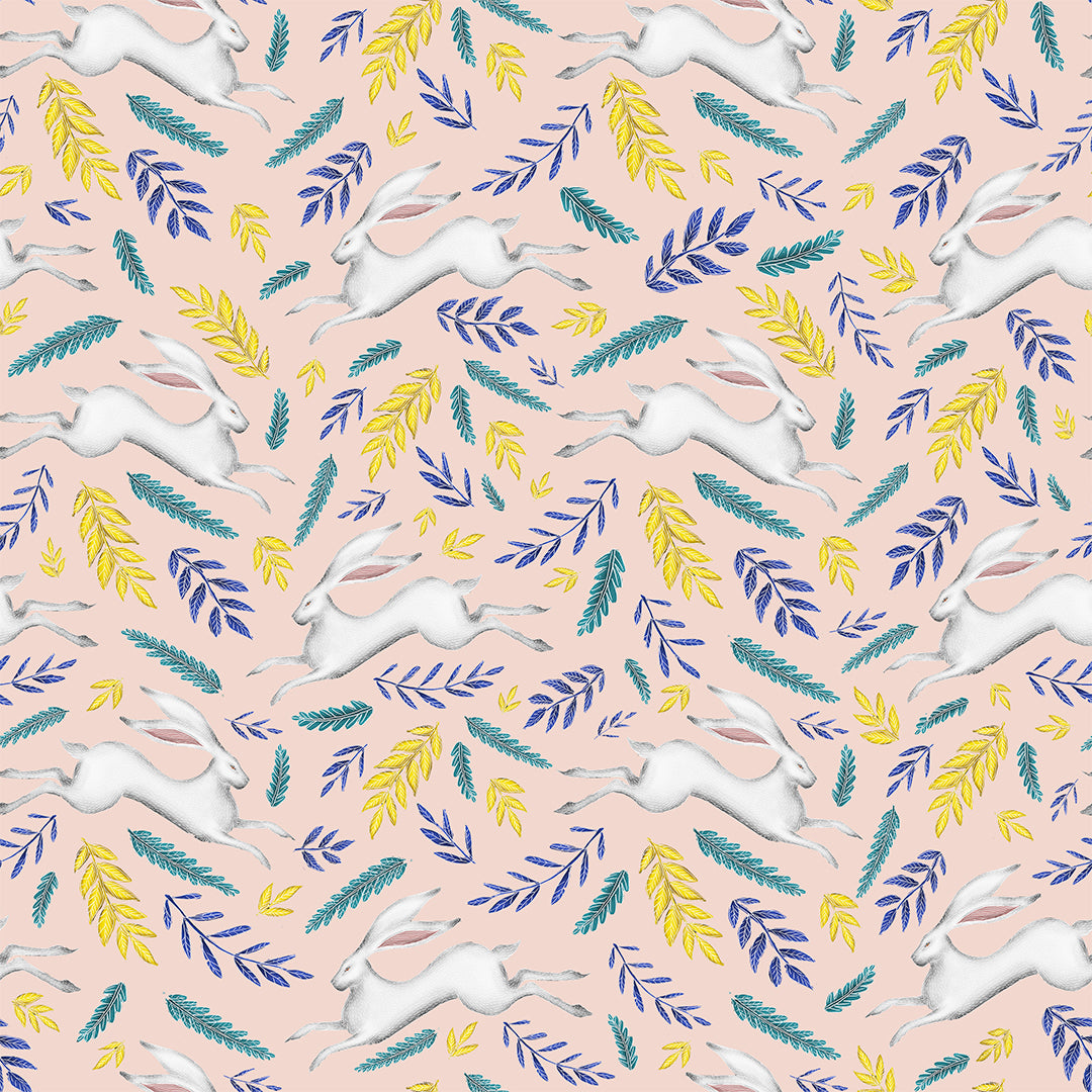 Rabbit Rabbit Rabbit Petal Pink Wallpaper